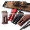 Custom wholesale genuine leather pen case double pencil case