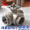 three way stainless steel ball valve with ISO5211 mounting