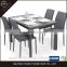 Modern folding extendable tempered glass dining table cheap sale