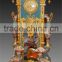New Arrival Ornamental Cast Brass Mounted Ceramic Table Clock, Gold Plated Hand Painted Turquoise Porcelain Table Clock