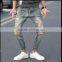 2017 summer latest design mid waist straight leg casual wash denim pants for men
