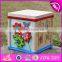 2017 New design children educational mini wooden activity cube for toddlers W11B132