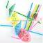 Hot sale Christmas decoration plastic cocktail parasol straws