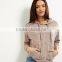 Crop Hoodies Women Simple Long Sleeves Grey Brushed Marl Cropped Top Hoodie