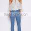 latest design halter neck off shoulder woman tops summer ruffle tops