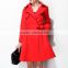 2015 long sleeves fashion office lady polyester wool waist belt long women winter dress coats