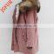 Corduroy Wool Women'S Winter Parka Fur Lined Hooded Jackets