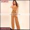 Sexy plunging backless spaghetti strap woman romper wrap design ladies loose one piece jumpsuit