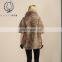 Reversible Sheep Fur Coat Classic Style Lamb Fur Woolen Jacket Winter Fox Fur Collar Coat