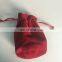 Hot! New Fashion Custom Shape And Color Silk Printing Logo Blue Dark Red Velvet Pouch Bag