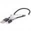 Free sample date cable ,24cm 2A Micro USB + USB-C / Type-C to USB Flexible Data Charging Cable,dropshipping usb cable