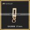 gold plated rectangle shape zinc alloy zipper slider for bag