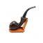 160mm Length Wooden Resin Short Tobacco Pipe With Small Red Bending Head for Smoking