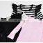 2019 new black white Striped rompers Infant Toddler Flutter Sleeve Romper Baby Unique bodysuits