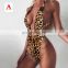 Women's one piece swimwear summer 5 colors plunging V neck sexy sports bathing suits