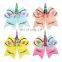 7inch Girl Unicorn Hair Bow Kids Handmade Rainbow Sequin Boutique Hairbands 12styles