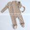 Cocoa Ribbed Footed Baby Girl Pajamas One-piece Romper