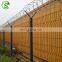 Y post airport fence PVC coated galvanized welded wire mesh fence with barbed wire