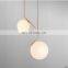Glass Ball Hanging Chandelier Modern Round Dining Room Pendant Light