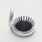 Mini Size Round Pocket Cosmetic Hair Brush With Mirror
