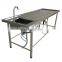 Superior 304 autopsy table with tap spray and water bath for human animal use