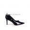 Women fabulous design black patent classic pointed toe court shoe with stiletto heel pumps sandals shoes