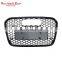RS6 front grille for Audi A6 S6 C7 A6L center honeycomb mesh ABS bumper grill 2012-2015 chrome black style