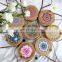Natural High quality rattan bag with wooden printed centerpieces