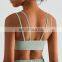 Solid Customized Fashion Double Shoulder Strap Yoga Bra Nude Feeling Women Gym Fitness Bra Top Physical Training Sportswear Bra