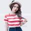 2014 Navy style stripe t shirt for young girl direct from China factory