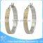 ZS17245 medical steel wholesale hoop earring supplier carving white gold earrings