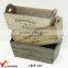 Stackable Handmade Vintage Wood Planter Box with Handle