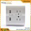USA /Canada/Mexico 4.8A 2x usb wall socket outlet 125V 15A with integrated holder with FCC Standard Grounding overload protect