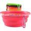 portable extensive silicone foldable pet bowl gel pet feeder salad fruit bowl