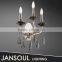 simple new design fancy 3 lamp holders k9 crystal aviation wall lighting for stage decoration