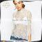 Fashion design women's white lace fancy lace tight blouse