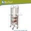 Commercial Kitchen 15 Tiers Metal Wire Basket Carts with 4 wheels,Bread basket trolley for sale