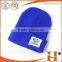 Factory price! China manufacturer bulk 100% acrylic custom woven label simple beanie