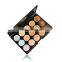 2 types of optional 15 color concealer palette makeup for hide blemish natural face