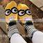 Korea socks cute cartoon character with stripes socks for woman and young girl