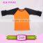 Halloween blank t-shirts fall children toddler Cotton Soft 3/4 Black Sleeves orange body Raglan baby kids t shirt for 0-10 y