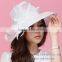 New White Woman Church Kentucky Derby Wedding Party Sinamay Dress Hat