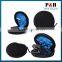 Personalized portable waterproof neoprene zipper earphone carrying case