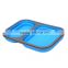 customized silicone foldable lunch box with two compartment