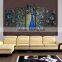 5 Panel Peacock Animal Printed Canvas Art With Framed For Livingroom DWYS27