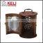 High qulity locked round wooden wine box with handle