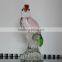 2016 wholesale clear decorative small crystal glass parrot bird