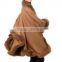 popular color wool cape with fox fur trim / cashmere poncho