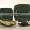 stoneware square dinnerware set 16pcs ceramic dinnerware and black square dinner set