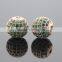 8mm Green Luster CZ Crystal Beads Jewellery Round 24k Cubic Zirconia Disco Balls